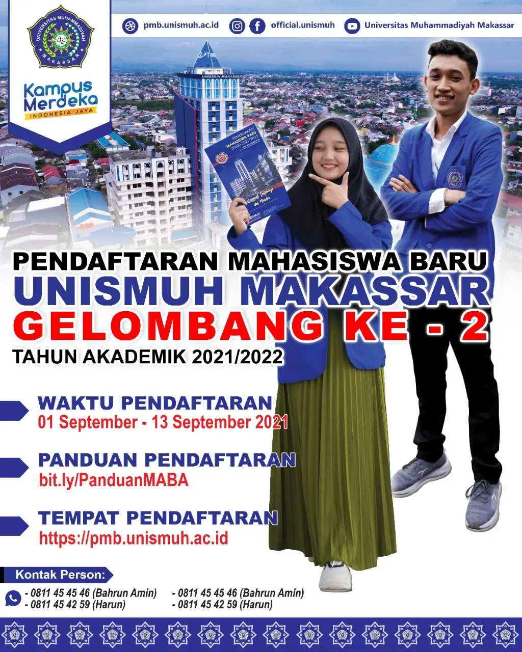Unismuh Makassar Buka Pendaftaran Mahasiswa Baru Gelombang II Hingga 13 September 2021